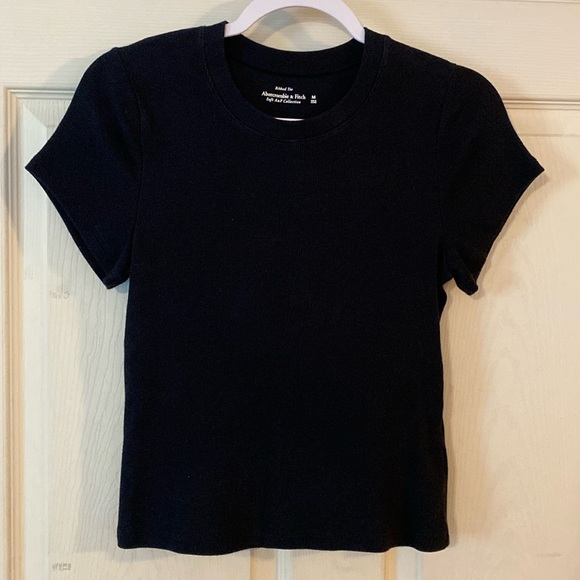 Abercrombie Cropped Ribbed Tee - Picture 1 of 2